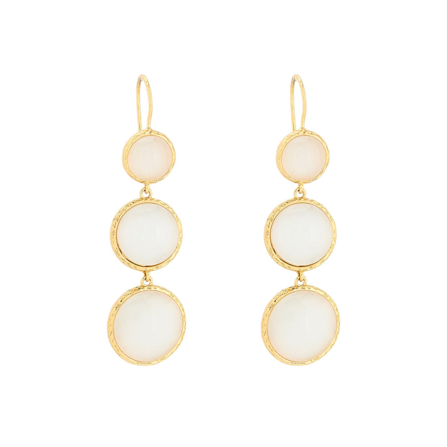 Boucles d'oreilles Luna pierre ronde