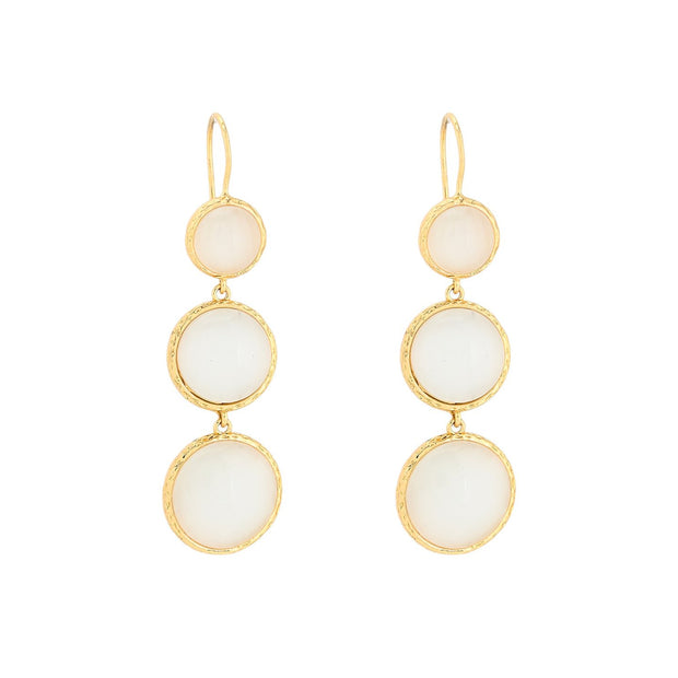 Boucles d'oreilles Luna pierre ronde