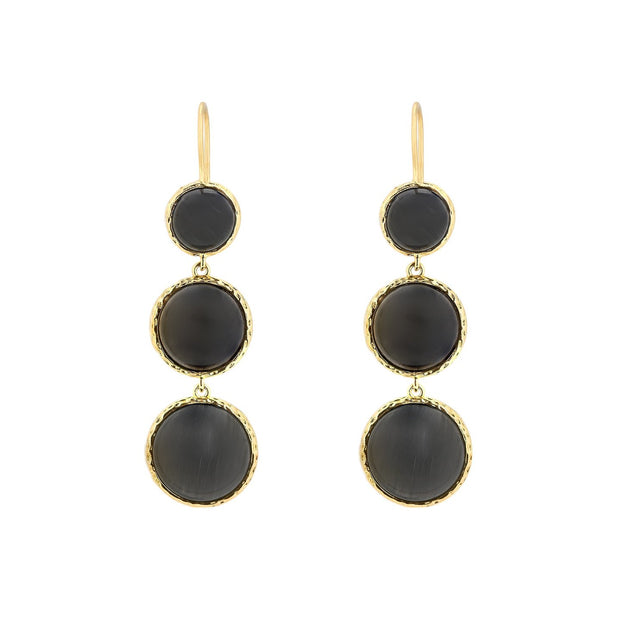 Boucles d'oreilles Luna pierre ronde