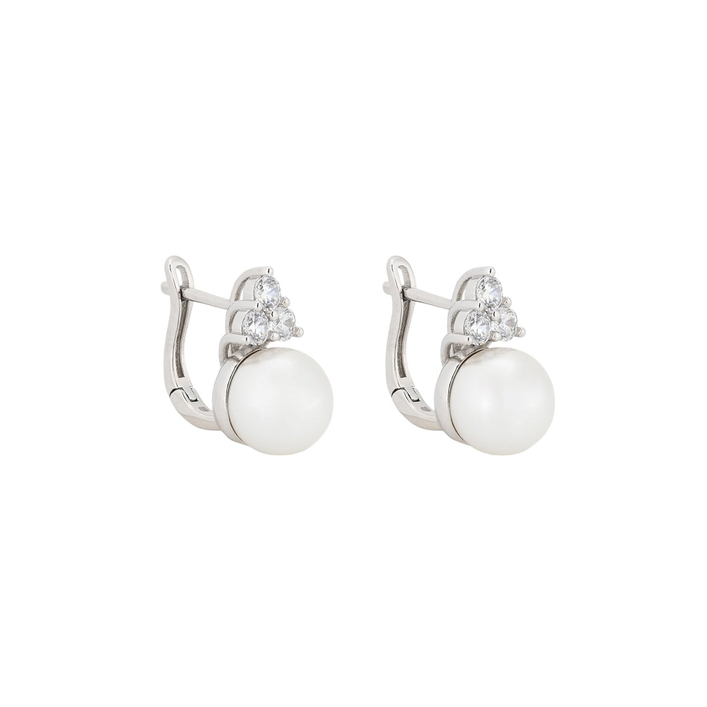 Boucles d'oreilles Luna avec trois zircones