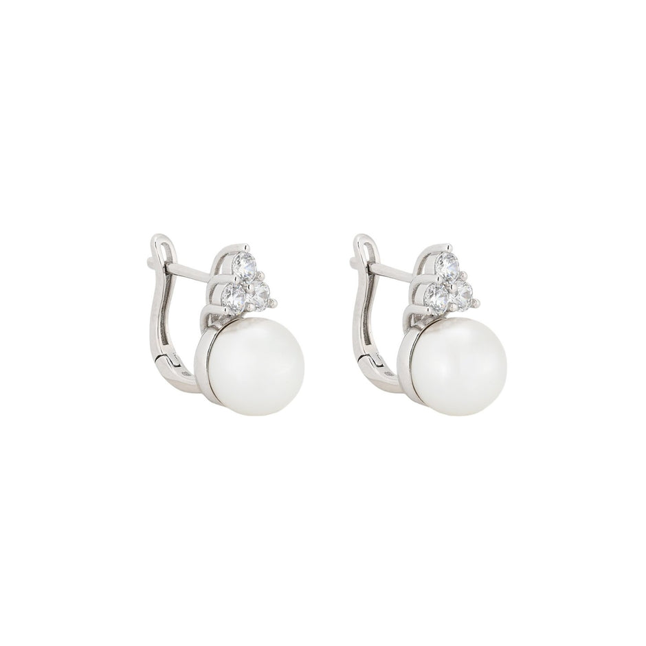 Boucles d'oreilles Luna avec trois zircones