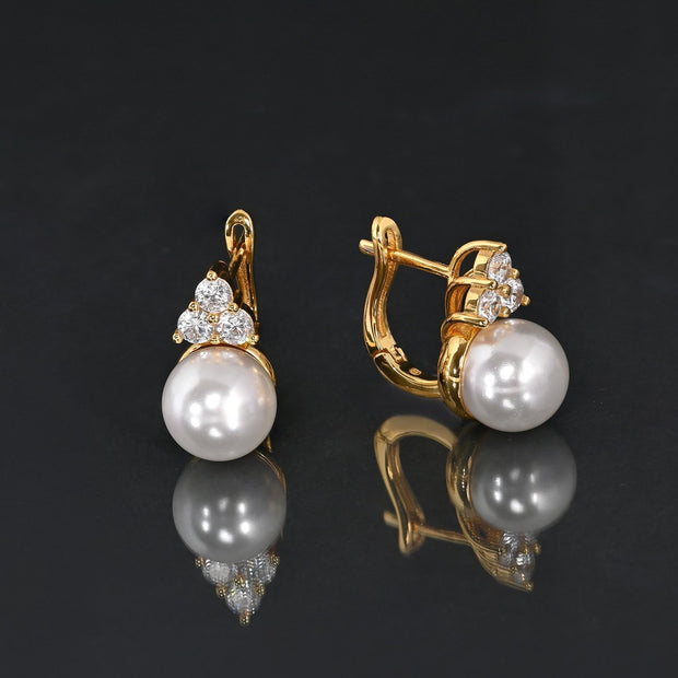 Boucles d'oreilles Luna avec trois zircones