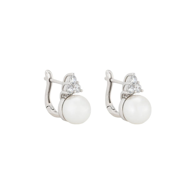 Boucles d'oreilles Luna avec trois zircones