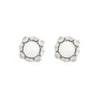 Boucles d'oreilles Luna avec zircones et perle
