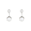 Boucles d'oreilles Luna en perle avec cœur pendent