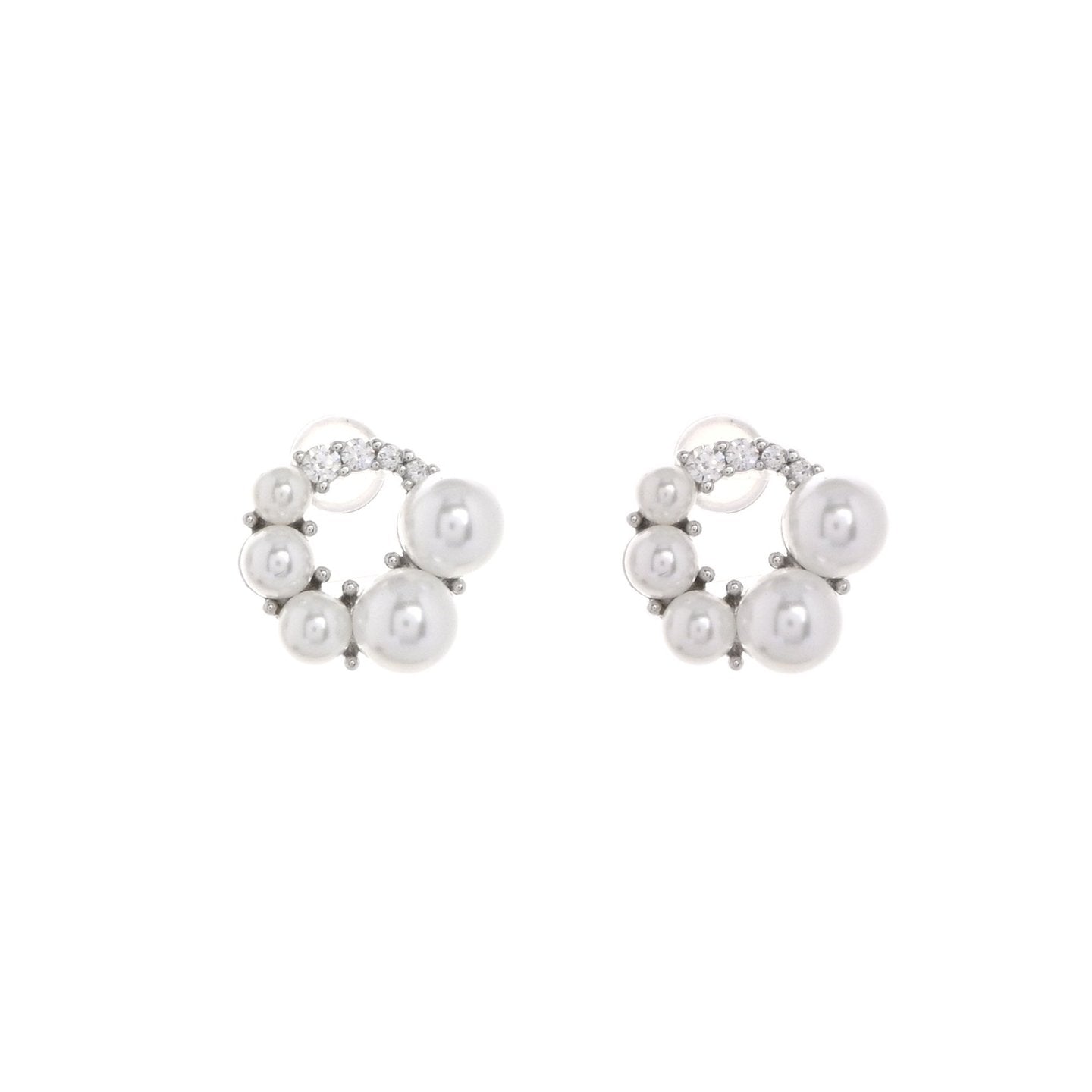 Boucles d'oreilles Luna circulaires avec perles