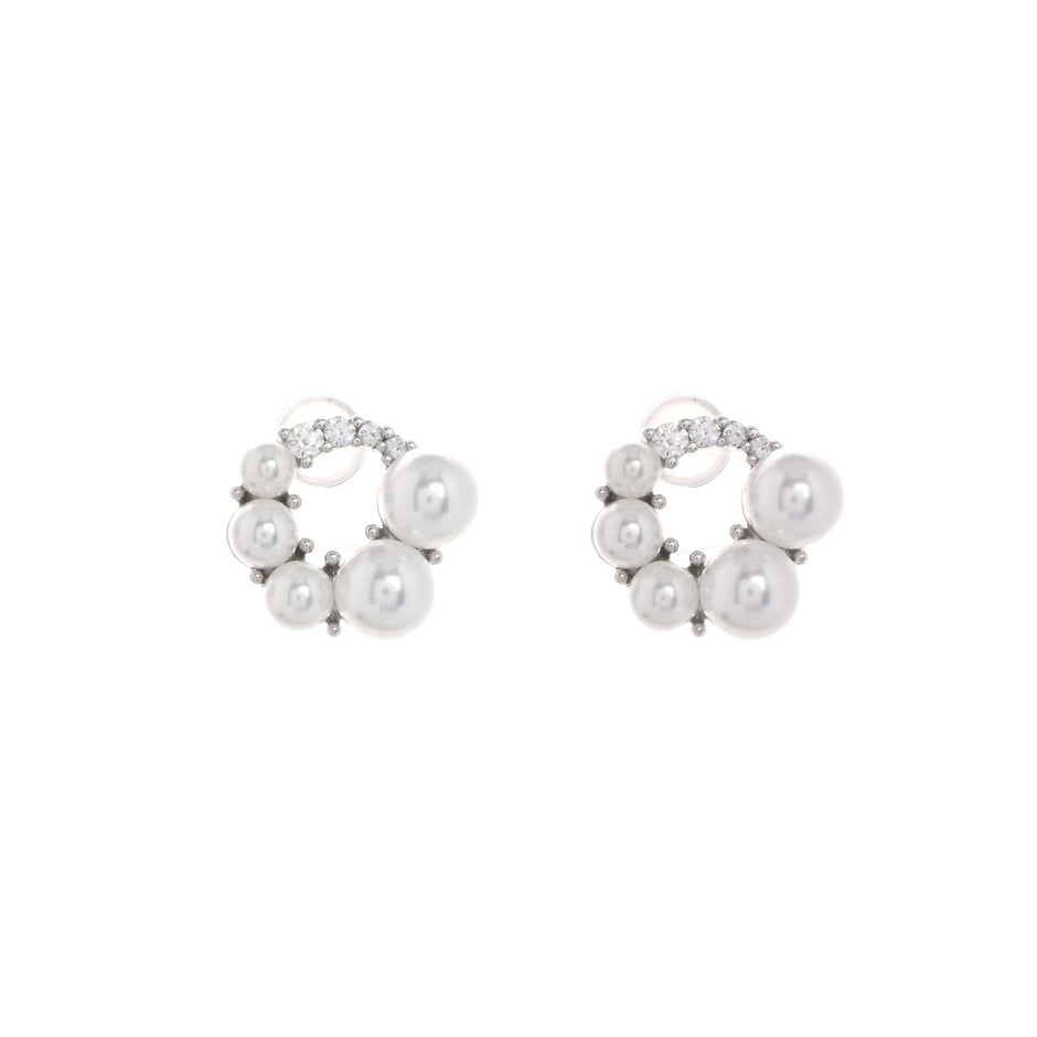 Boucles d'oreilles Luna circulaires avec perles
