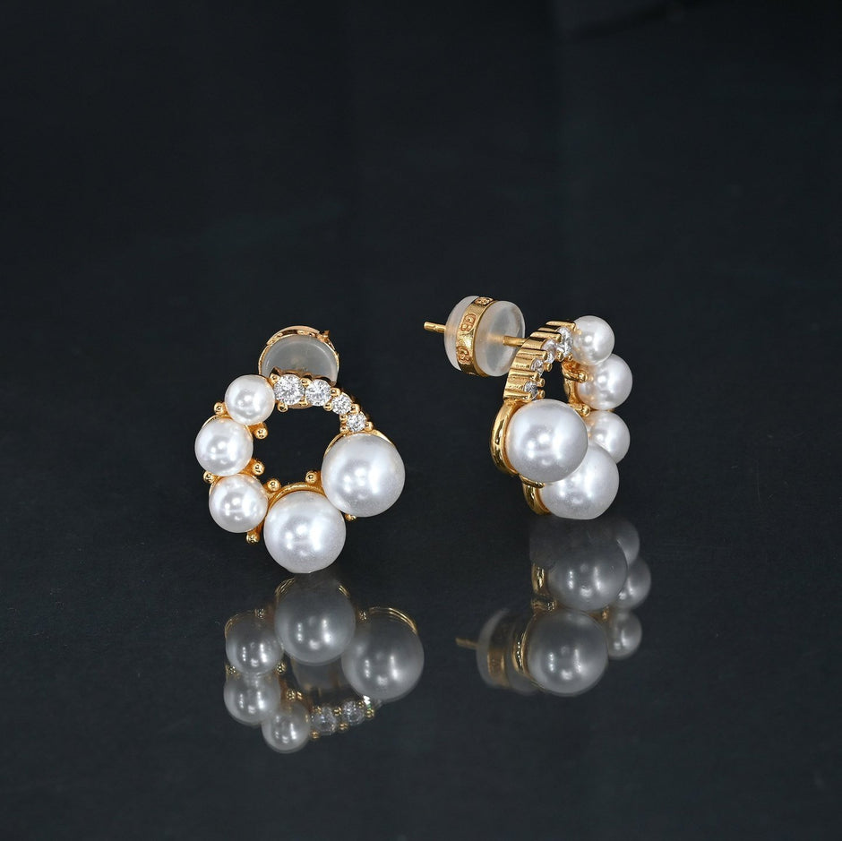 Boucles d'oreilles Luna circulaires avec perles