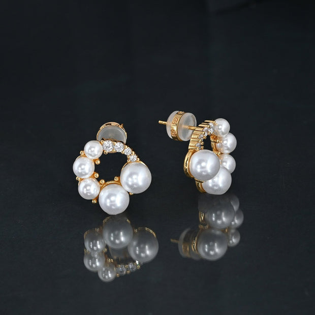 Boucles d'oreilles Luna circulaires avec perles