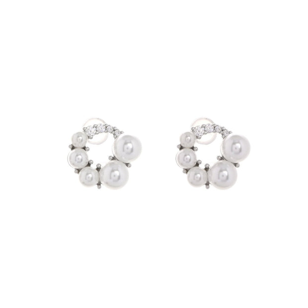 Boucles d'oreilles Luna circulaires avec perles