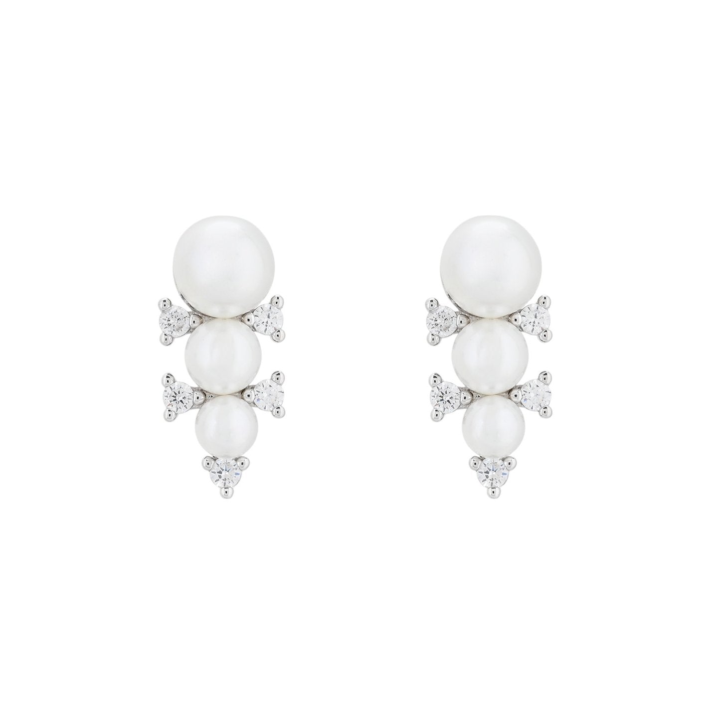 Boucles d'oreilles Luna trio de perles
