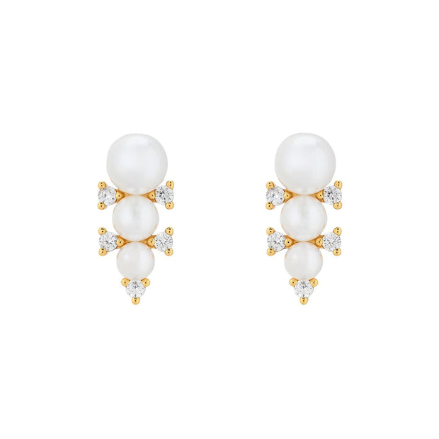 Boucles d'oreilles Luna trio de perles