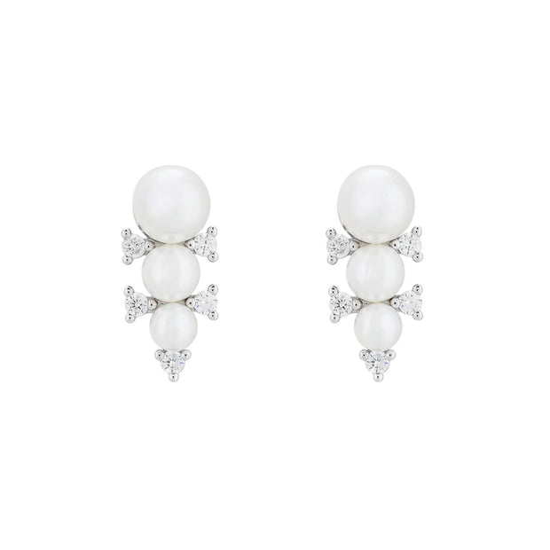 Boucles d'oreilles Luna trio de perles