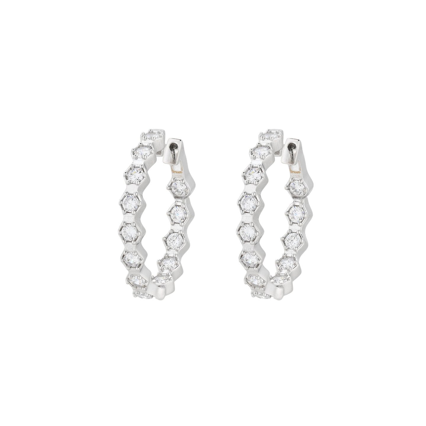 Boucles d'oreille Luna géométriques avec zircones