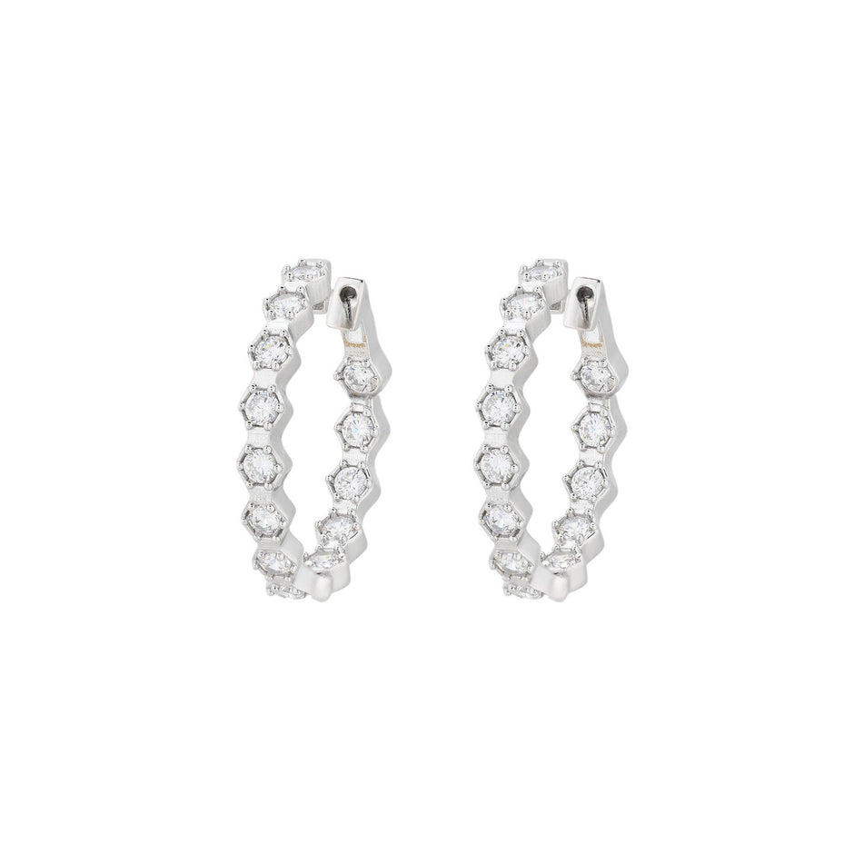 Boucles d'oreille Luna géométriques avec zircones