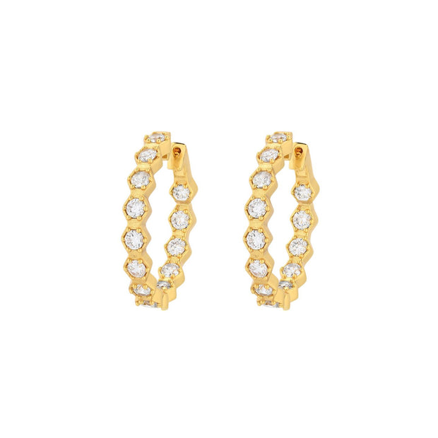 Boucles d'oreille Luna géométriques avec zircones