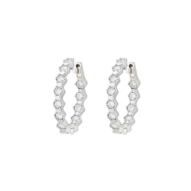 Boucles d'oreille Luna géométriques avec zircones