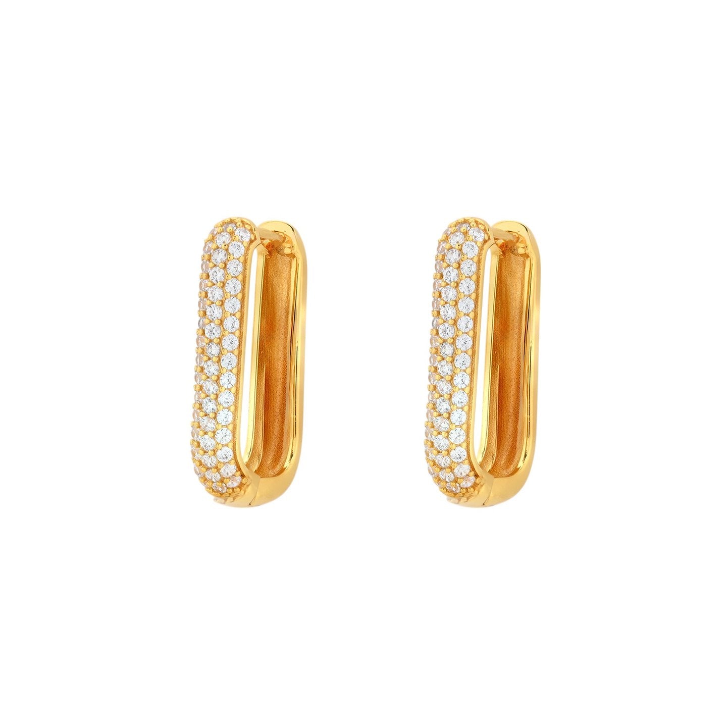 Boucles d'oreille Luna carrées avec zircones