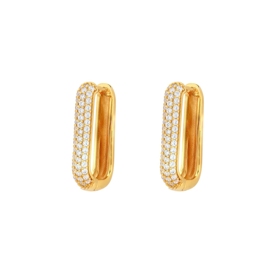 Boucles d'oreille Luna carrées avec zircones