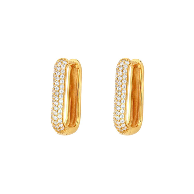 Boucles d'oreille Luna carrées avec zircones