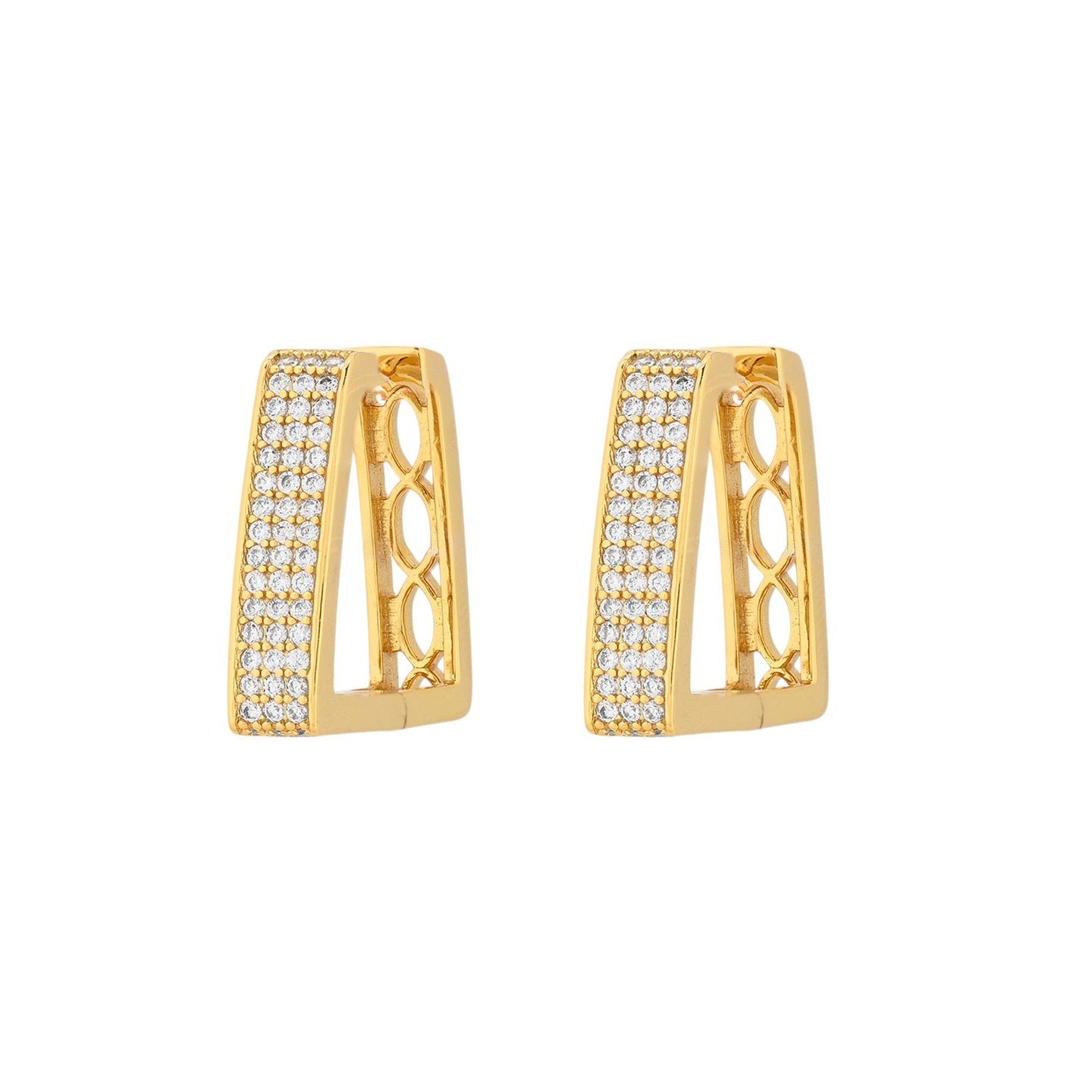 Boucles d'oreilles Luna carrées avec brillants