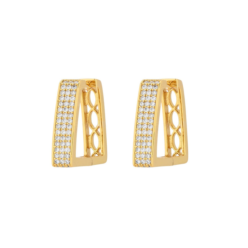 Boucles d'oreilles Luna carrées avec brillants