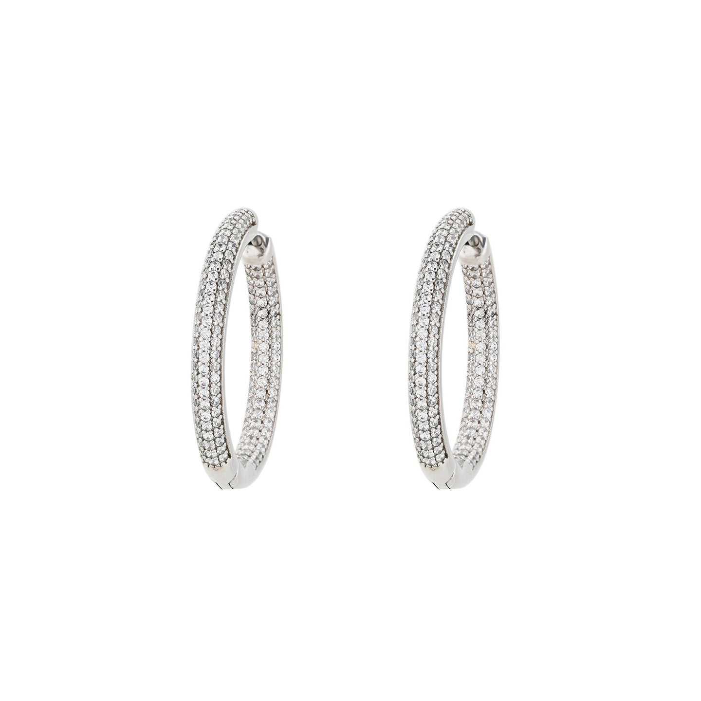 Boucles d'oreille Luna rondes avec zircones