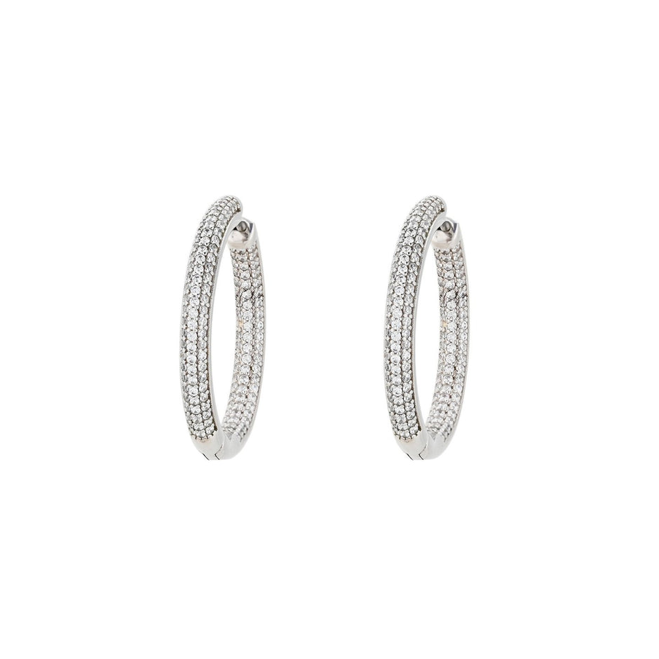 Boucles d'oreille Luna rondes avec zircones