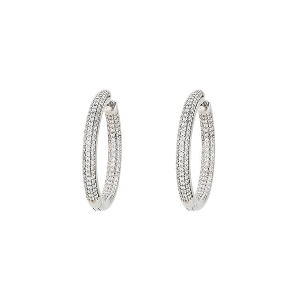 Boucles d'oreille Luna rondes avec zircones