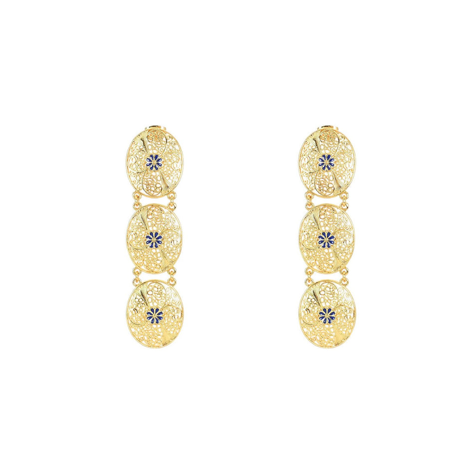 Boucles d'oreilles Aria Portugal traditionnelles et fleur