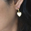 Boucles d'oreilles acier coeur texture et nacre Alba