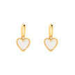 Boucles d'oreilles acier coeur texture et nacre Alba