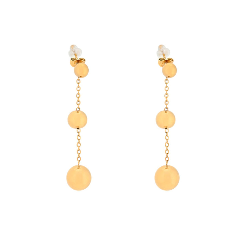 Boucles d'oreilles Esmée en acier long boules