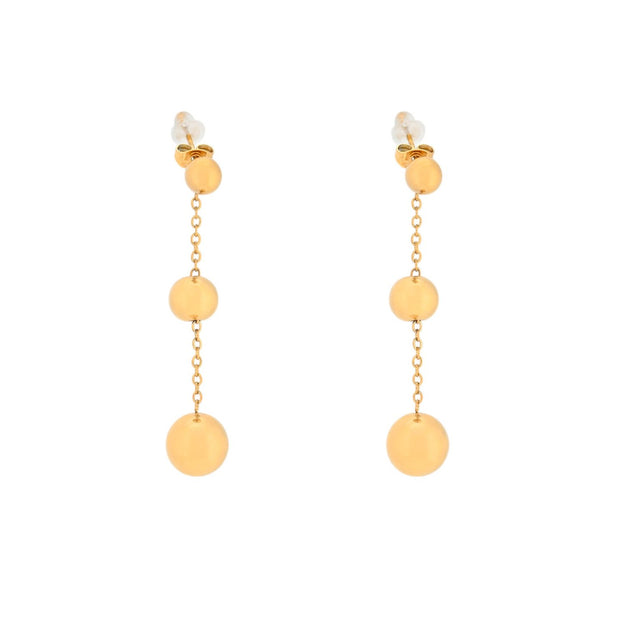 Boucles d'oreilles Esmée en acier long boules