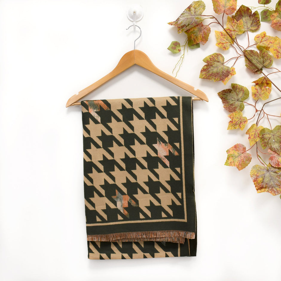 Foulard avec imprimé pied de poule