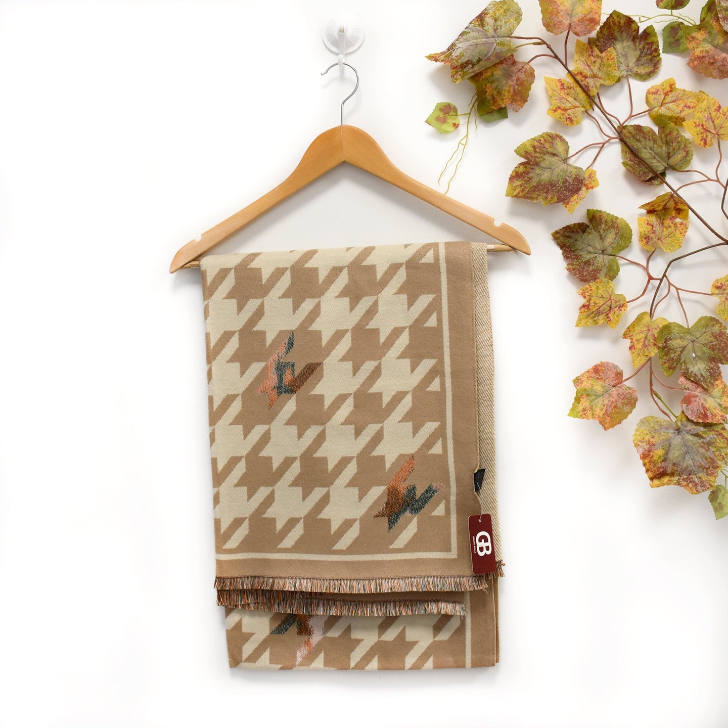 Foulard avec imprimé pied de poule