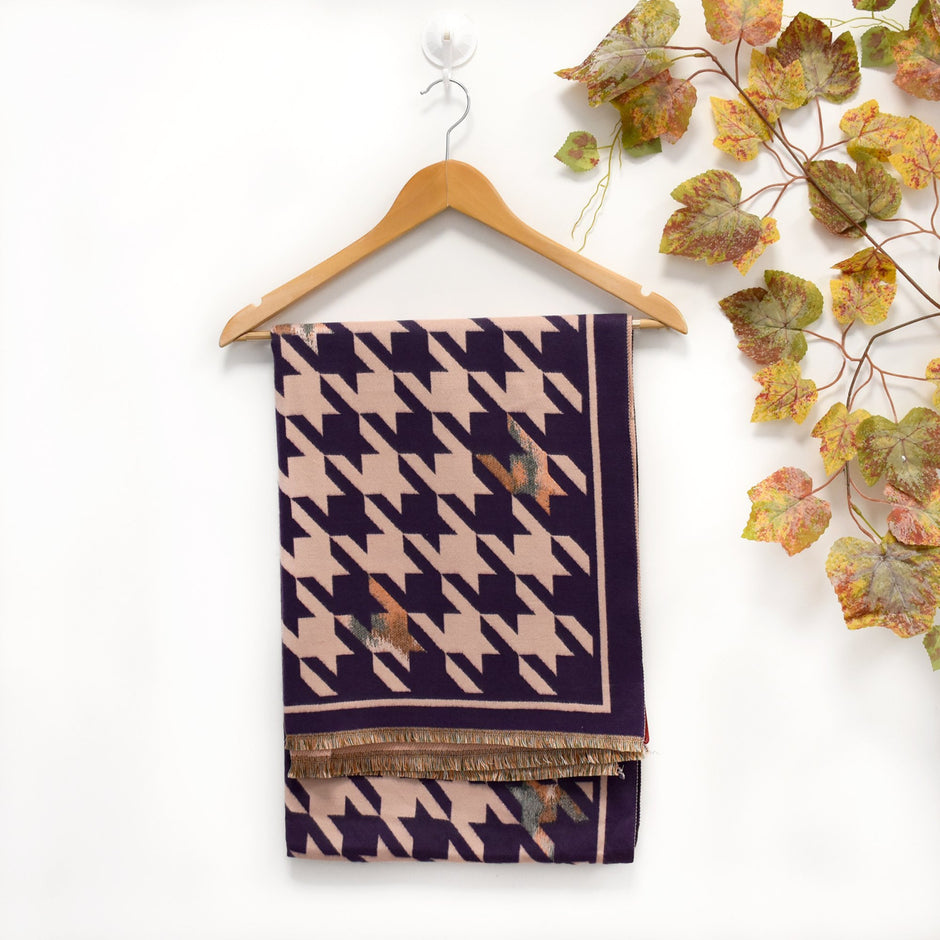 Foulard avec imprimé pied de poule