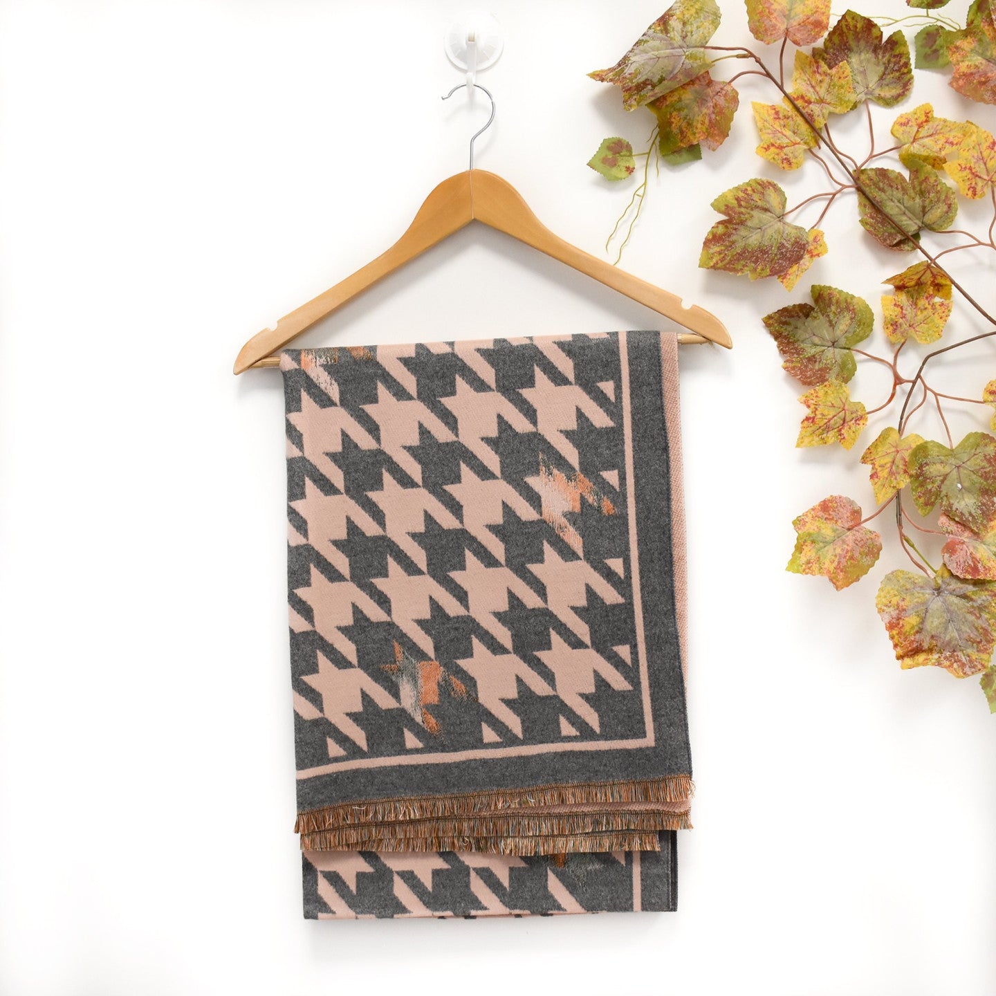 Foulard avec imprimé pied de poule