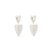 Boucles d'oreilles Esmée en acier suspendu double coeur GB