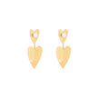 Boucles d'oreilles Esmée en acier suspendu double coeur GB