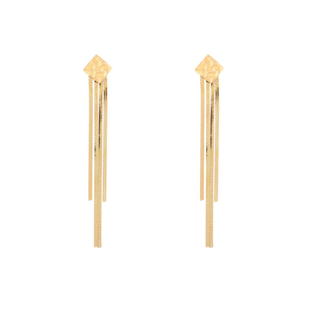 Boucles d'oreilles Esmée acier long avec frange