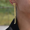 Boucles d'oreilles Esmée acier long avec frange