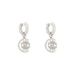 Boucles d'oreilles Alba lune et oeil en acier