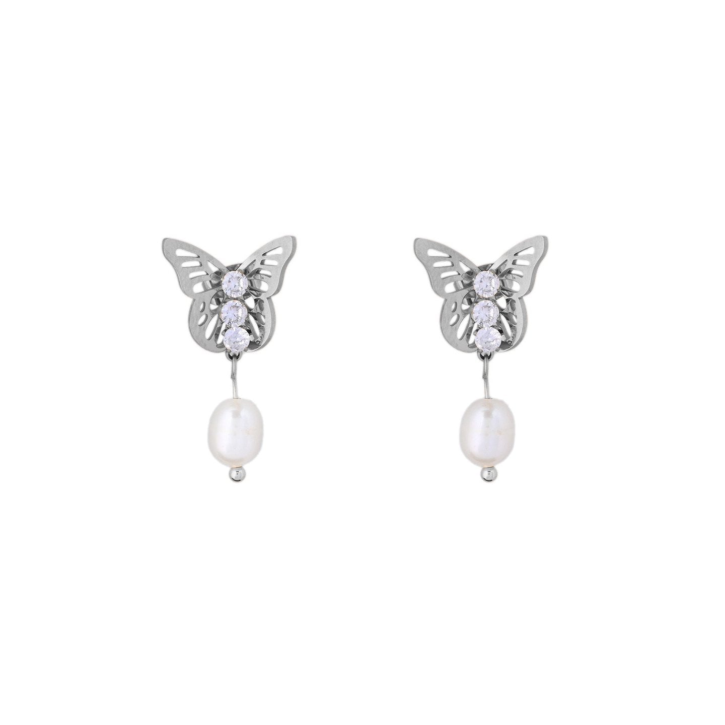 Boucles d'oreilles Esmée papillon avec perle