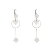 Boucles d'oreilles Esmée acier suspendu avec cercle et coeur