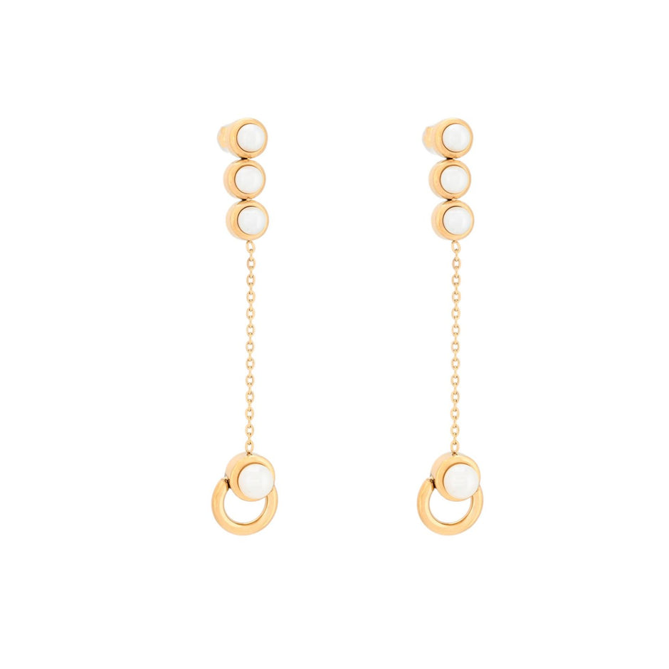 Boucles d'oreilles Esmée en acier long perles