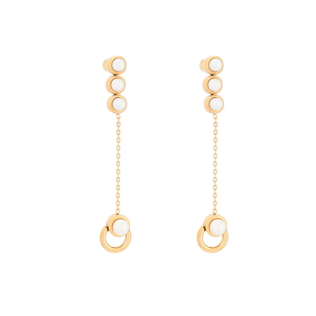Boucles d'oreilles Esmée en acier long perles