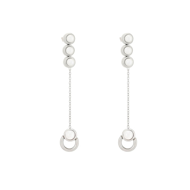 Boucles d'oreilles Esmée en acier long perles