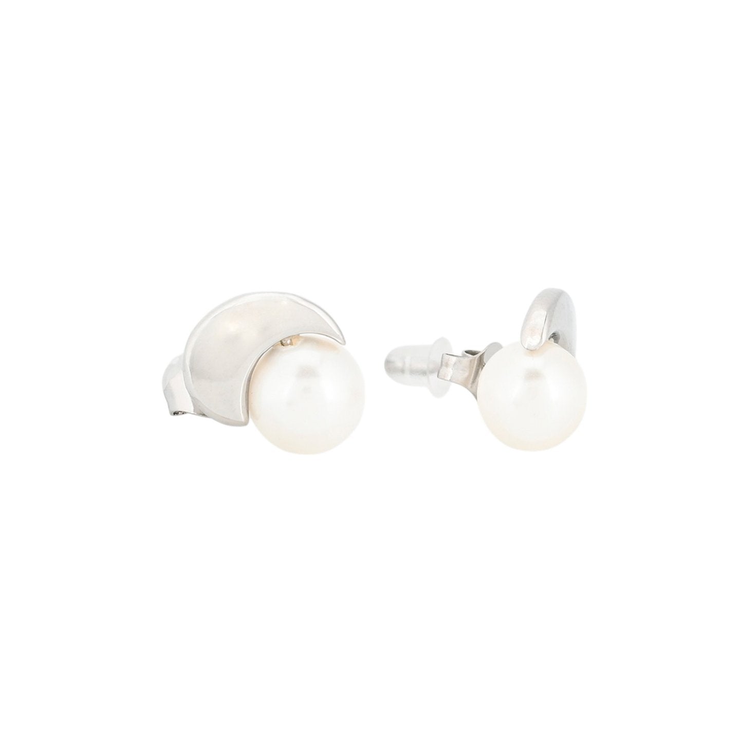 Boucles d'oreilles Alba lune et perle