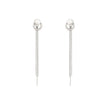 Boucles d'oreilles Alba en acier long avec perle